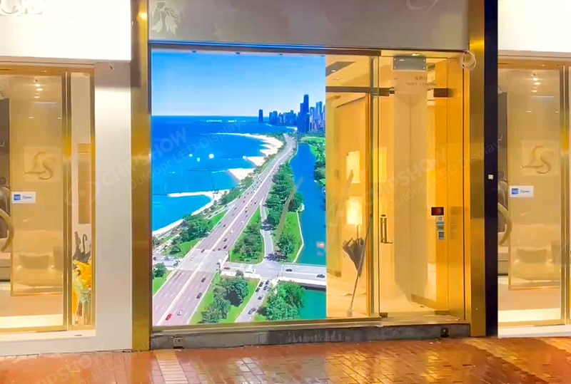 Indoor-P2.5-HD-Vollfarb-Fensterbildschirm Hongkong, ein Ladenprojekt