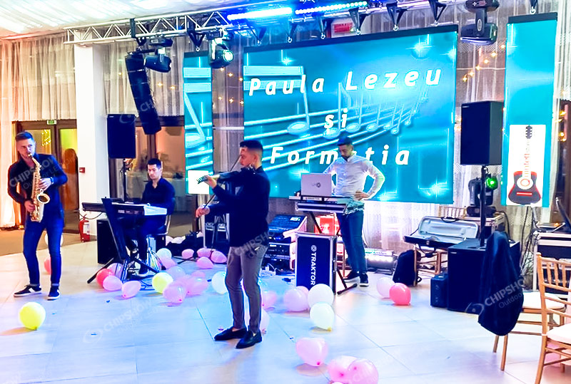 P3.91 Outdoor-Verleih-Bühnenleinwand, vollfarbiger LED-Bildschirm, rumänisches privates Partyprojekt